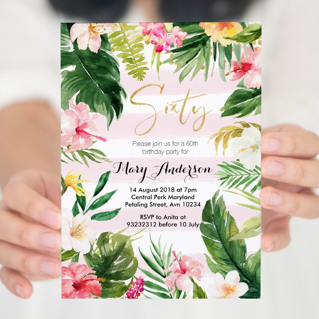 Tropisches Party 46. Geburtstag Einladung (Von Creator hochgeladen)