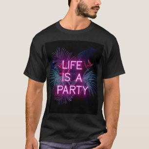 Tropisches Party, Blätter aus Neonpalmen. T-Shirt
