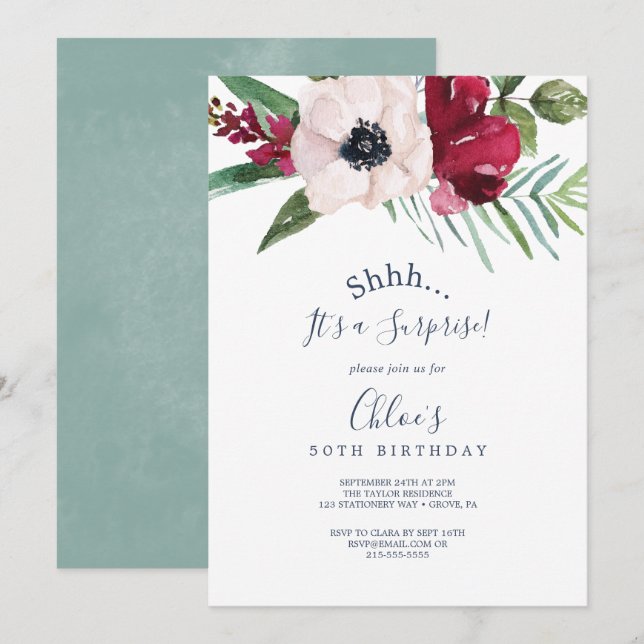 Tropisches Party Einladung (Vorne/Hinten)