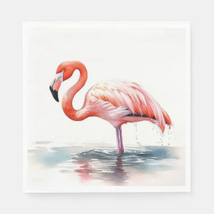 Tropisches Party Flamingo Serviette