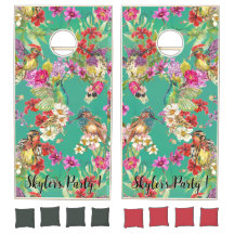 Tropisches Party Floral Hummingbirds