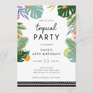Tropisches Party Luau Aloha Männer Einladung zum G