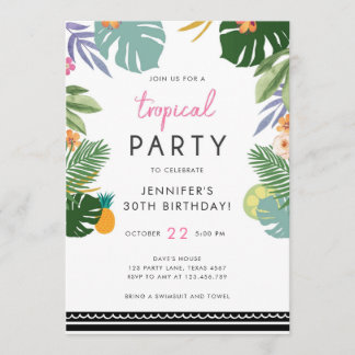 Tropisches Party Luau Aloha Pink Einladung zum Geb