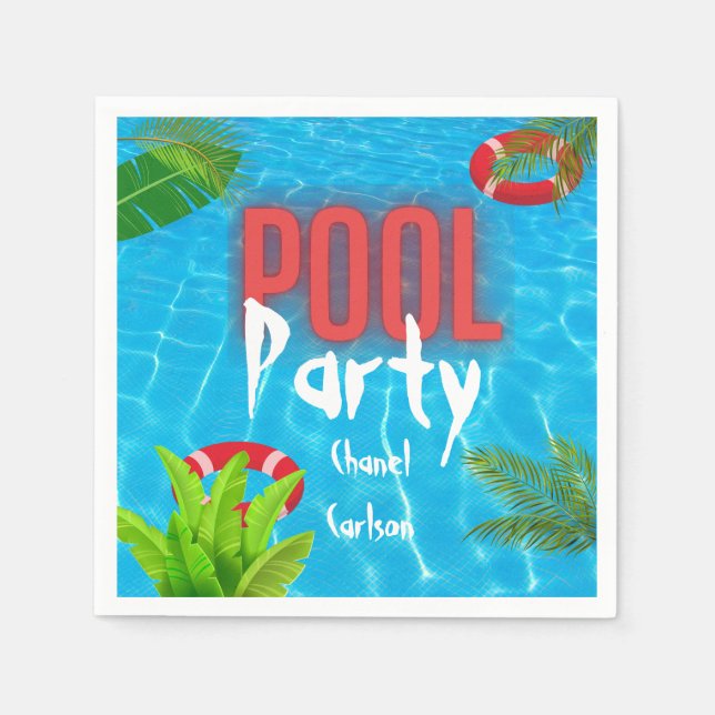 Tropisches Party | Sommer Geburtstag Serviette (Vorderseite)