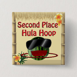 Tropisches Party Tiki Hut 2. Platz Hula Hoop Button