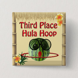 Tropisches Party Tiki Hut 3. Platz Hula Hoop Button