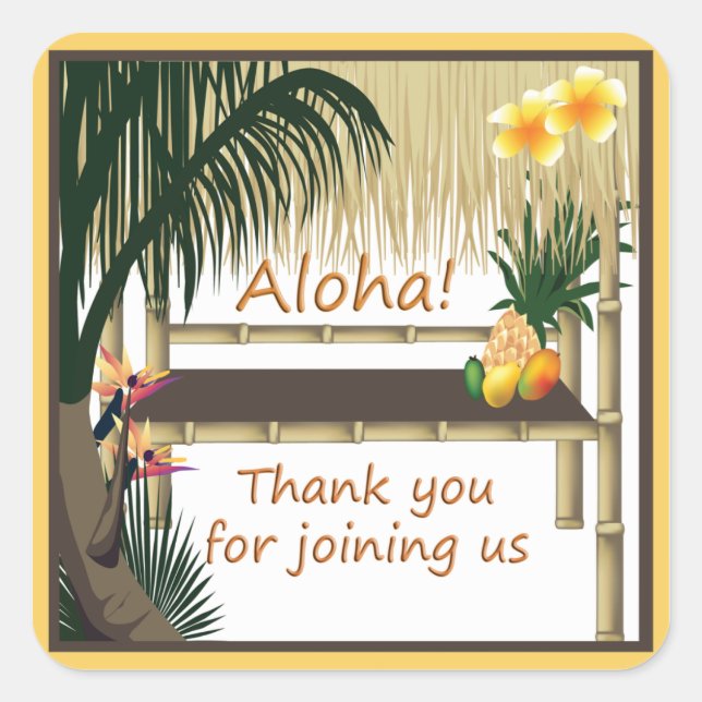 Tropisches Party Tiki Hut Aloha Gevor Sticker (Vorderseite)