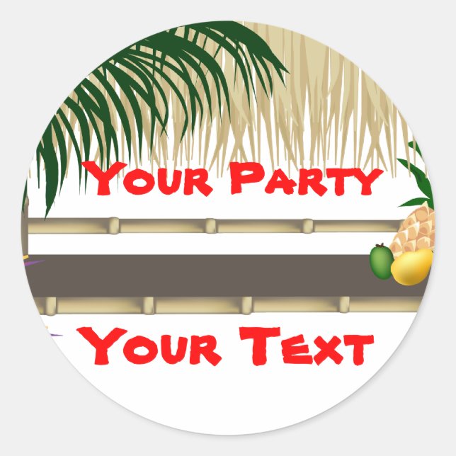 Tropisches Party Tiki Hut Sticker 2 (Vorderseite)