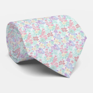 Tropisches Pastell-Blumenmuster Krawatte