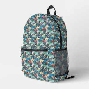 Tropisches Pastell-Leaf-Muster Bedruckter Rucksack
