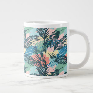 Tropisches Pastell-Leaf-Muster Jumbo-Tasse