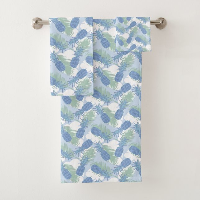 Tropisches Pastellananas-Muster Badhandtuch Set (Insitu)
