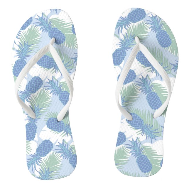 Tropisches Pastellananas-Muster Flip Flops (Fußbett)