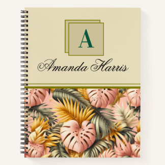 tropisches personalisiertes Blumendesign Notizbuch