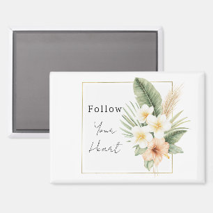 Tropisches Pfirsich-Weiß-Blumig   Magnet