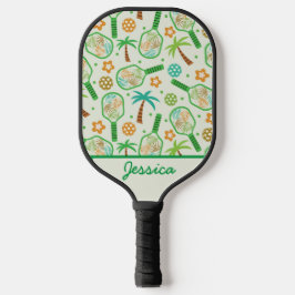 Tropisches Pickleball mit Palmen Personalisiert Pickleball Schläger