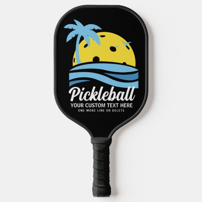 Tropisches Pickleball Sun Palm Trees Hinzufügen vo Pickleball Schläger (Vorderseite)