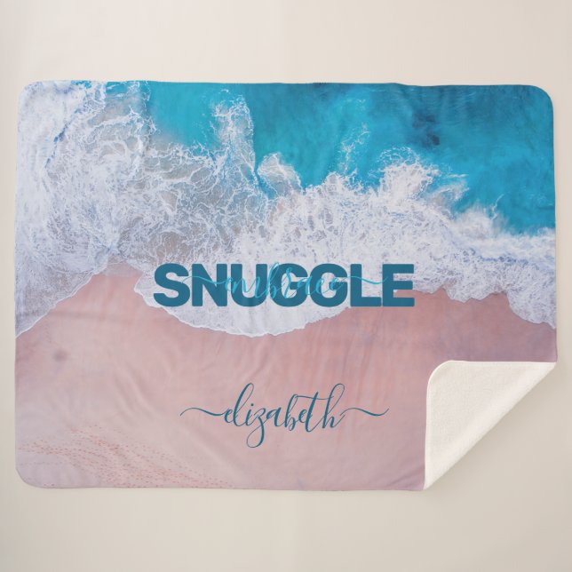 Tropisches Pink Beach Bermuda Sherpadecke (Vorderseite (Horizontal))