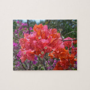 Tropisches Pink Bougainvillea Insel Floral Puzzle