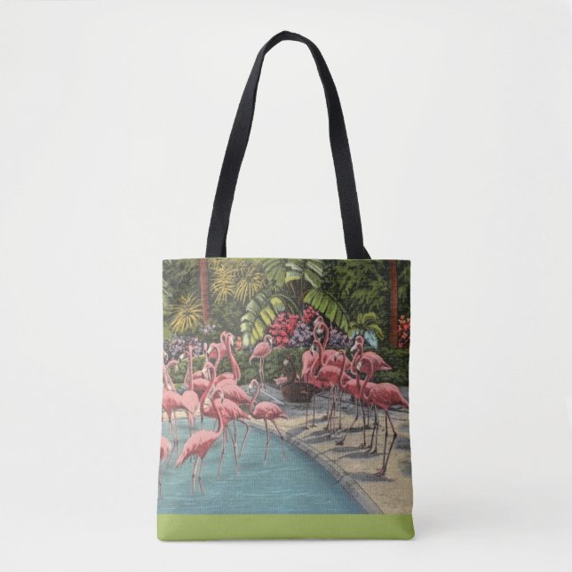 Tropisches Pink Flamingo Flamboyance Shoulance Tas (Vorderseite)