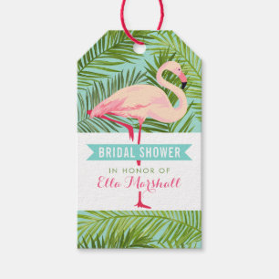 Tropisches Pink Flamingo Wedding Brautparty Geschenkanhänger
