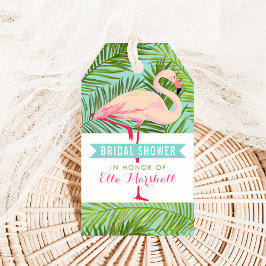 Tropisches Pink Flamingo Wedding Brautparty Geschenkanhänger