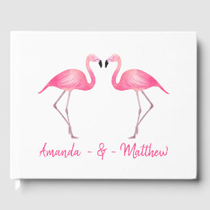 Tropisches Pink Flamingo Wedding Brautparty Party Gästebuch