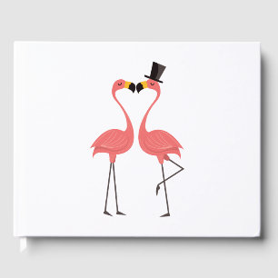 Tropisches Pink Flamingo Wedding Brautparty Party Gästebuch