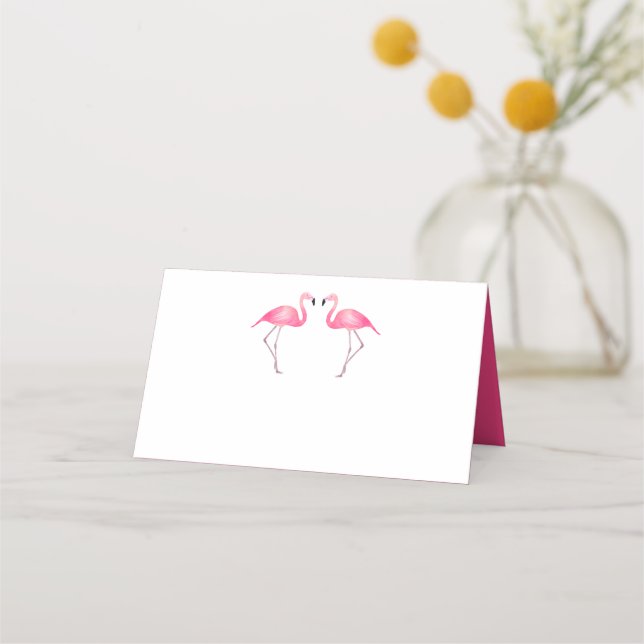 Tropisches Pink Flamingo Wedding Party Brautparty Platzkarte (Vorderseite)