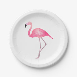 Tropisches Pink Flamingo Wedingo Summer Beach Pappteller