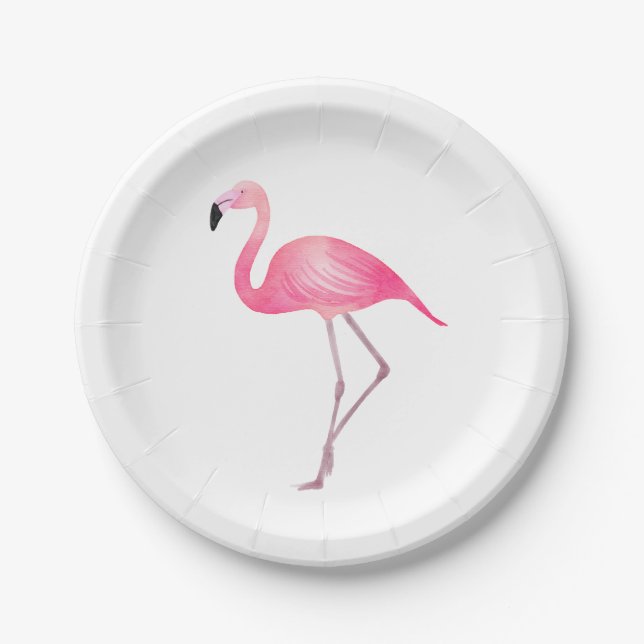 Tropisches Pink Flamingo Wedingo Summer Beach Pappteller (Vorderseite)