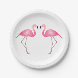 Tropisches Pink Flamingo Wedingo Summer Beach Pappteller