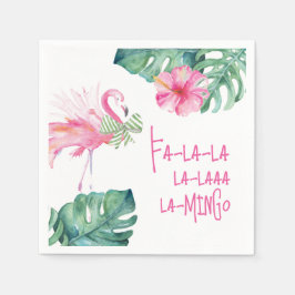Tropisches Pink Flamingo Weihnachten Serviette