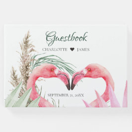 Tropisches Pink Flamingos Hochzeit Gästebuch