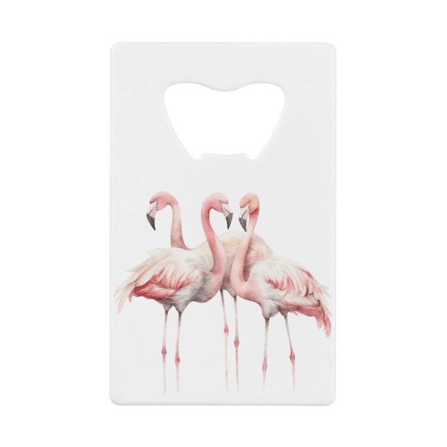Tropisches Pink Flamingos Personalisiert Geldbeutel Flaschenöffner (Vorderseite)