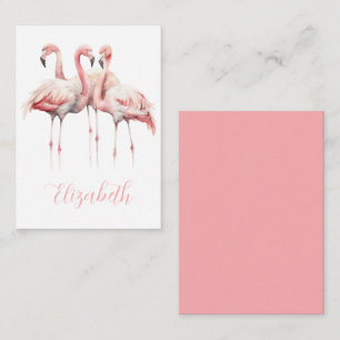 Tropisches Pink Flamingos Personalisiert Mitteilungskarte