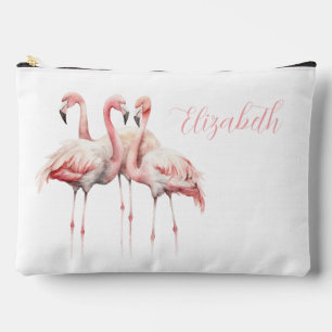 Tropisches Pink Flamingos Personalisiert Zubehörtasche