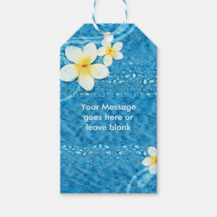Tropisches Plumeria Blume Blauer Sommer Gastgesche Geschenkanhänger