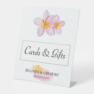 Tropisches Plumeria Frangipani Hochzeitskarten Ges Sockelschild