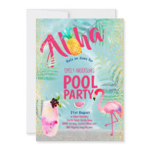 Tropisches POOL PARTY Flamingo Ananas Aloha Luau