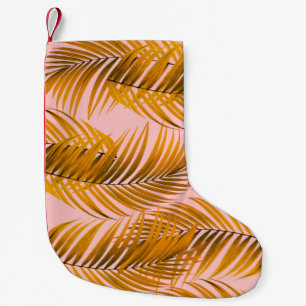 Tropisches realistisches Blätter-Muster-Trendmode Kleiner Weihnachtsstrumpf