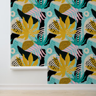 Tropisches Regenwald-Blätter Muster Tapete