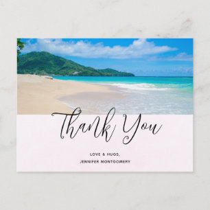 Tropisches Reiseziel Malerischer Strand Danke Postkarte