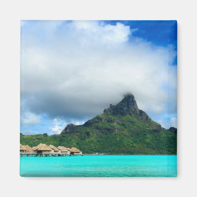 Tropisches Resort auf dem Bora-Bora-Platz Magnet (Vorne)