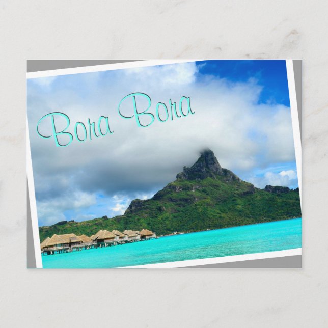 Tropisches Resort Bora Bora Postkarte (Vorderseite)