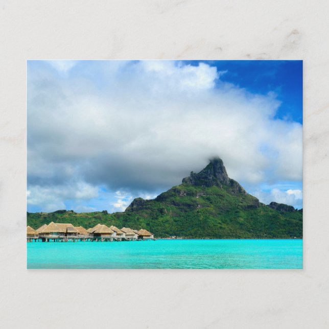 Tropisches Resort Bora Bora Postkarte (Vorderseite)
