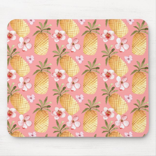 Tropisches Retro-Design mit Ananas Mousepad (Vorne)
