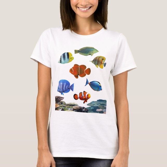 Tropisches Riff mit Fischen T-Shirt (Vorderseite)