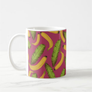 Tropisches rosa Bananenleaf-Muster Kaffeetasse