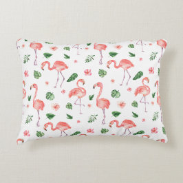 Tropisches rosa Flamingo-Muster Dekokissen